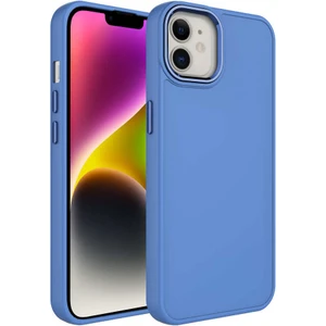 Apple iPhone 12 Kılıf Metal Çerçeve ve Buton Tasarımlı Silikon Luna Kapak + Kablo Koruyucu
