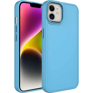 Apple iPhone 12 Kılıf Metal Çerçeve ve Buton Tasarımlı Silikon Luna Kapak + Kablo Koruyucu