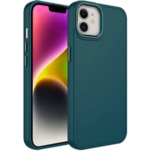 Apple iPhone 12 Kılıf Metal Çerçeve ve Buton Tasarımlı Silikon Luna Kapak + Kablo Koruyucu