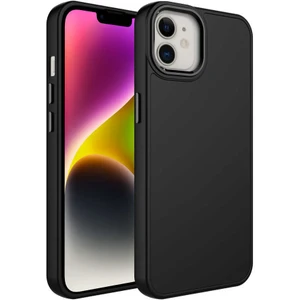 Apple iPhone 12 Kılıf Metal Çerçeve ve Buton Tasarımlı Silikon Luna Kapak + Kablo Koruyucu