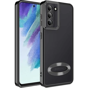 Samsung Galaxy S21 Fe Kılıf Kamera Korumalı Logo Gösteren Omega Kapak + Kablo Koruyucu