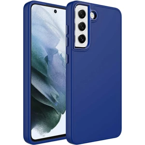 Samsung Galaxy S21 Fe Kılıf Metal Çerçeve ve Buton Tasarımlı Silikon Luna Kapak + Kablo Koruyucu