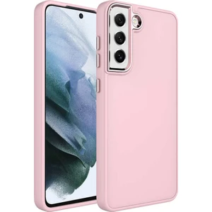 Samsung Galaxy S21 Fe Kılıf Metal Çerçeve ve Buton Tasarımlı Silikon Luna Kapak + Kablo Koruyucu
