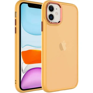 Apple iPhone 11 Kılıf Buzlu Sert Pc May Kapak + Kablo Koruyucu