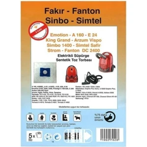 Abnturk Özel Üretim 5 Adet Arçelik: 6650 6640 Süpürge Toz Torbası Toz Salımı 0- 3 Kat Elyaf