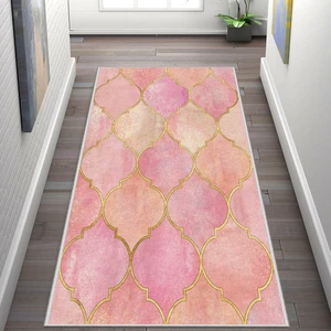 Dekoratif Özel Tasarım Kaydırmaz Taban Ince Yıkanabilir Yolluk