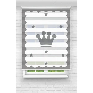 Genç Odası - Kral Tacı Baskılı Zebra Perde