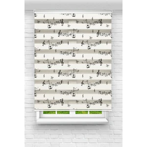 Genç Odası - Müzik Notaları Baskılı Zebra Perde