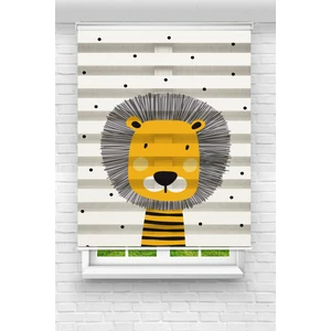 Çocuk Odası - Sevimli Aslan Kral Baskılı Zebra Perde