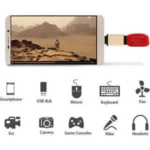 Type-C To USB 3.1 Otg - Çevirici Gri-Siyah-Pembe-Kırmızı