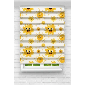 Çocuk Odası - Sevimli Güneşler Baskılı Zebra Perde