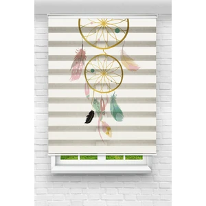 Genç Odası - Kurumuş Yapraklar ve Yıldızlar Baskılı Zebra Perde