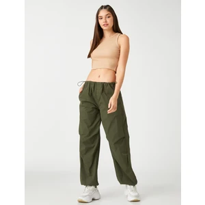 Fitilli Atlet Crop Bisiklet Yaka Fitilli Kolsuz