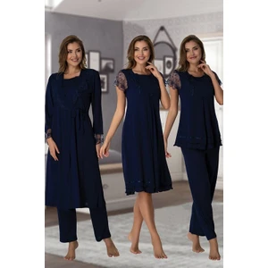 Effort Kadın Lohusa Hamile Pijama Takımı Gecelik Sabahlık 4'lü Set 2050