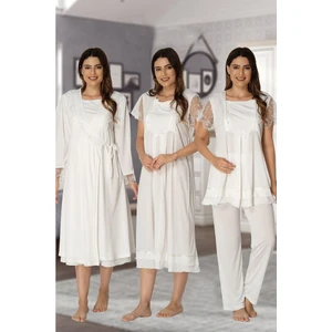 Effort Kadın Lohusa Hamile Pijama Takımı Gecelik Sabahlık 4'lü Set 2050