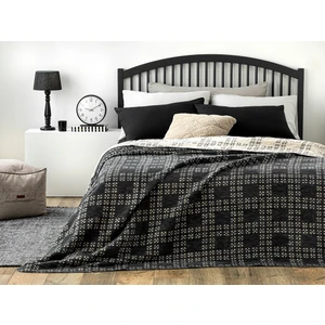 English Home Diamond Plaid Pamuklu Çift Kişilik Battaniye 200 x 220 cm Antrasit
