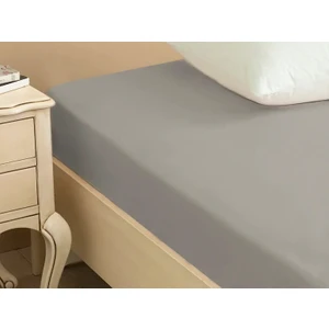 English Home Düz Pamuklu Tek Kişilik Plus Lastıklı Çarşaf 120 x 200 cm Çakıl Taşı
