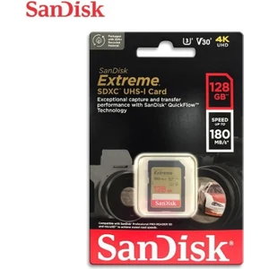 Extreme 128GB 180MB/S Sd Uhs-I 4K UHD Hafıza Kartı SDSDXVA-128G-GNCIN