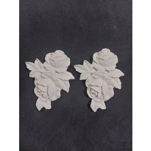 E Hobici  Yapraklı Iki Güllü Çiçek 2 Li Set 11X8,5CM