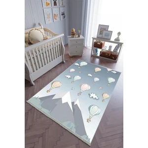 10 Post Online Çocuk Odası Halısı Gri Mavi Pembe Yolluk Kaymaz Yuvarlak Oval Kesme Ince Yıkanabilir Halı