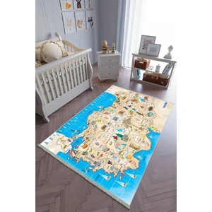 10 Post Online Çocuk Odası Halısı Çok Renkli Yolluk Kaymaz Yuvarlak Oval Kesme Ince Yıkanabilir Halı