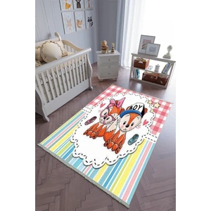 10 Post Online Çocuk Odası Halısı Çok Renkli Yolluk Kaymaz Yuvarlak Oval Kesme Ince Yıkanabilir Halı