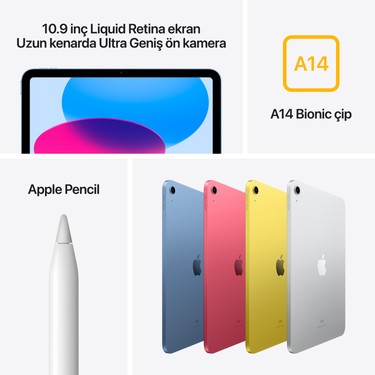 Apple iPad 10.Nesil 64GB 10.9 Wi-Fi Tablet - MPQ13TU/A Mavi Fiyatı