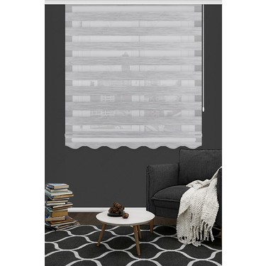 Kozastor Kırçıllı Gri Bambu Zebra Perde 125V07 Etek Dilimli Fiyatı