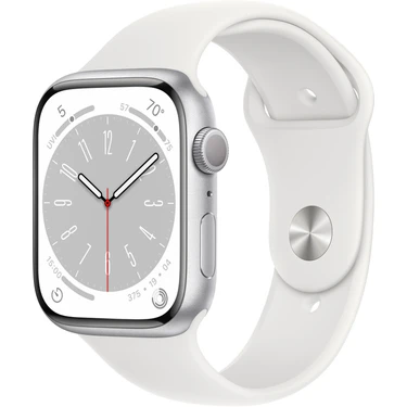 Apple Watch Series 8 Gps 45MM Silver Aluminium Case With White Sport Band - Regular