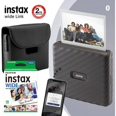 Instax Wide Link Gri Akıllı Yazıcı ve Çantalı Hediye Seti