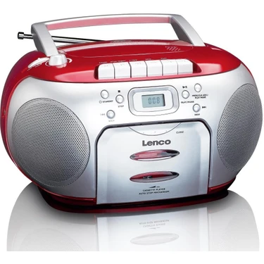 Lenco SCD-410 Rd - Taşınabilir Fm Radyo CD Kaset Çalar Müzik