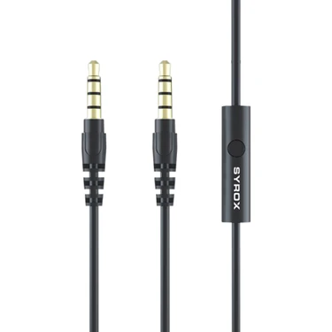 Syrox C118 Audio Aux Mikrofonlu Ses Aktarım Kablosu 3.5mm