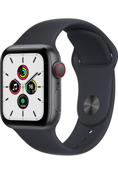 Apple Watch Se Gps + Cellular, 40MM Uzay Grisi Alüminyum Kasa ve Siyah Spor Kordon - MKR23TU/A
