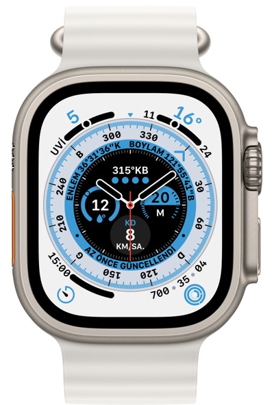 Apple Watch Ultra Gps + Cellular, 49MM Titanium Case With White Ocean Band MNHF3TU/A