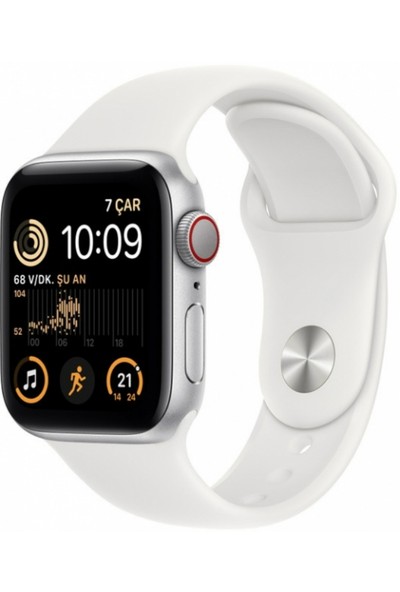 Apple Watch Se Gps + Cellular Beyaz Spor Kordonlu 40 MM Gümüş Alüminyum Kasa - Normal – MNPP3TU/A