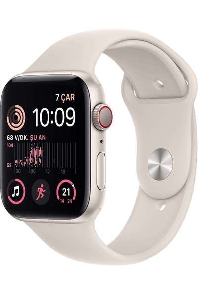 Apple Watch Se Gps + Cellular 44MM Starlight Alüminyum Kasa ve Starlight Spor Kordon - Normal – MNPT3TU/A
