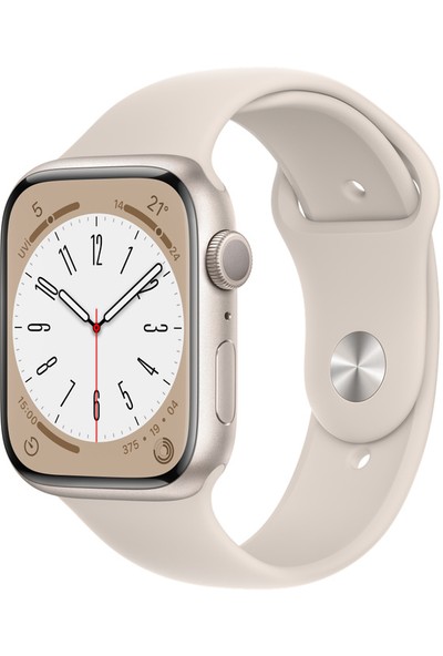 Apple Watch Series 8 Gps 45MM Starlight Aluminium Case With Starlight Sport Band - Regular MNP23TU/A