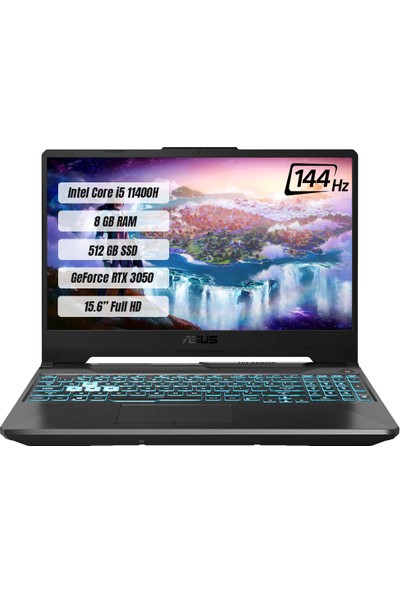 Asus Tuf Gaming F15 FX506HC-HN409 Intel Core i5 11400H 8 GB 512 GB SSD RTX 3050 144 Hz FreeDos 15.6" FHD Taşınabilir Bilgisayar