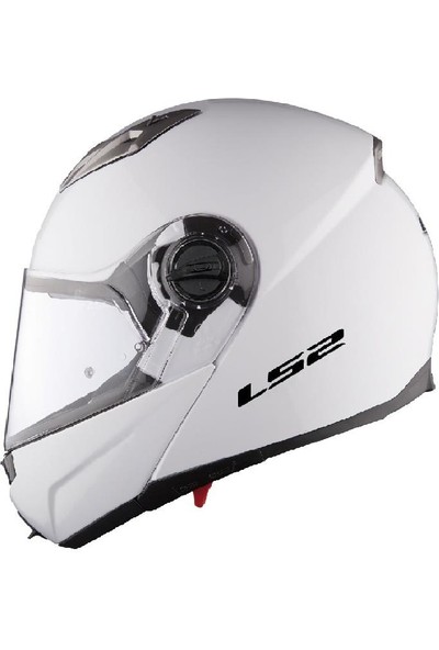 LS2 Motosiklet Kaskı Ls2 Guroni Beyaz Kask Çene Açılır Motosiklet Kaskı