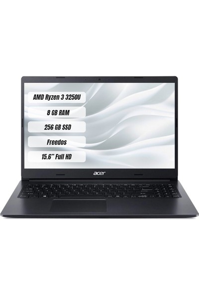 Acer Extensa AMD Ryzen 3 3250U 8 GB 256 GB Freedos 15.6"FHD Taşınabilir Bilgisayar NX.EG9EY.004