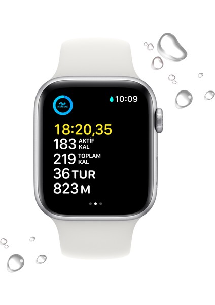 Watch Se 2. Nesil Gps 44MM Silver Aluminium Case With White Sport Band - Regular MNJX3TU/A fiyatları
