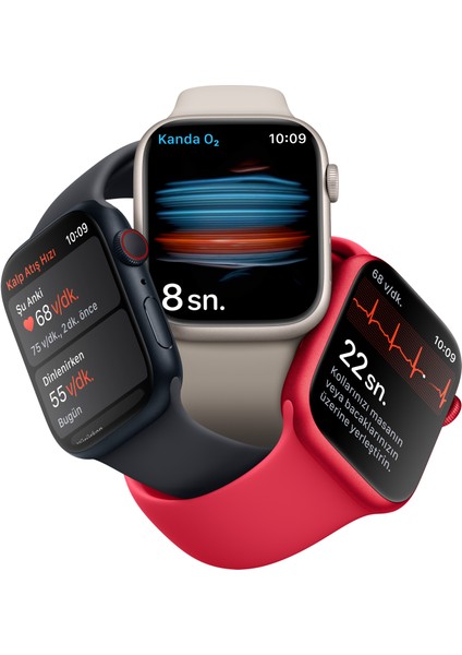 Watch Series 8 Gps + Cellular 45MM Silver Aluminium Case With White Sport Band - Regular MP4J3TU/A fırsatları