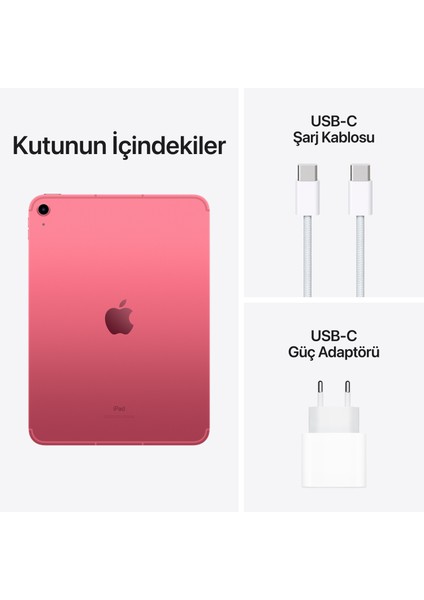 iPad 10.Nesil 256GB 10.9" Wi-Fi Cellular Tablet - MQ6W3TU/A Pembe