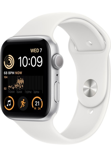 Watch Se 2. Nesil Gps 44MM Silver Aluminium Case With White Sport Band - Regular MNJX3TU/A