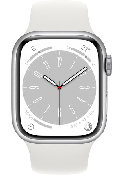 Watch Series 8 Gps 41MM Silver Aluminium Case With White Sport Band - Regular MP6K3TU/A