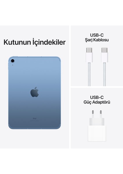 iPad 10.Nesil 64GB 10.9" Wi-Fi Cellular Tablet - MQ6K3TU/A Mavi
