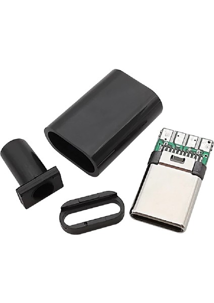 Type-C USB 3.1 Şarj Soketi 24 Pin Erkek Fiş - Siyah