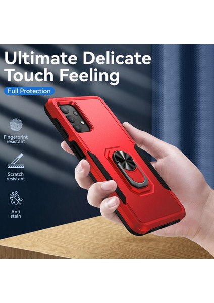 Samsung Galaxy A32 4g Eu Versiyonu Defender Serisi Anti-Fall Pc + Tpu Hibrid Telefon Kapağı Döner Yüzük Kickstand Cep Telefonu Kılıfı (Yurt Dışından) modelleri