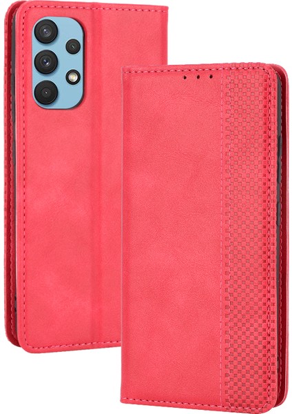Samsung Galaxy A32 4g Için Otomatik Emilmiş Manyetik Vintage Stil Cüzdan Stand Telefon Kılıfı Kapak (Yurt Dışından) indirimleri