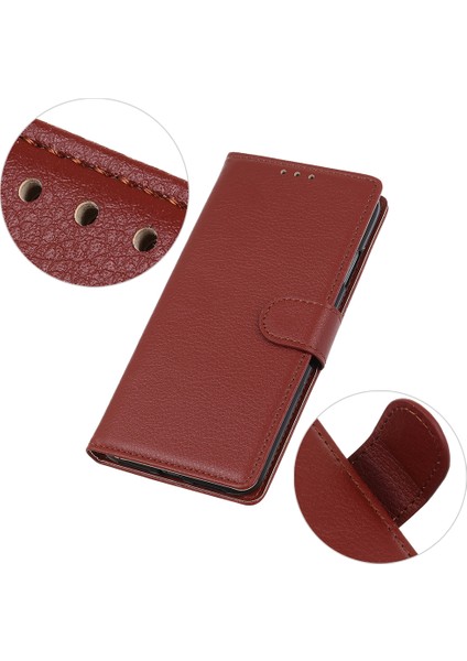 Folio Flip Tasarım Litchi Cilt Deri Telefon Kılıfı Samsung Galaxy A32 4g Eu Versiyonu Için Cüzdanlı Koruyucu Kabuk (Yurt Dışından)